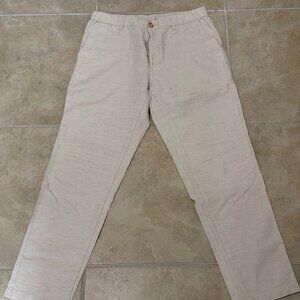 Uniqlo Linen Blend Relaxed Pants Men's Medium Natural